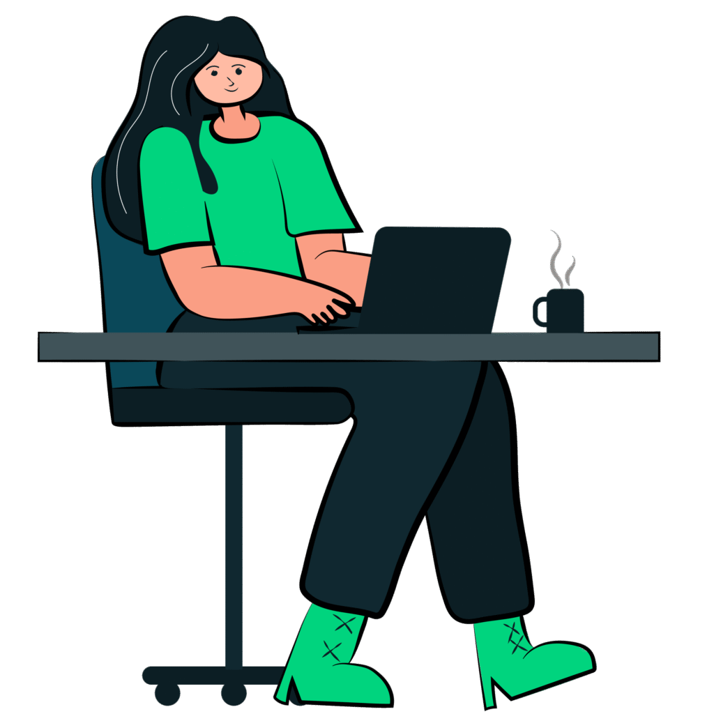 Girl Working On Laptop